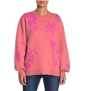 14th & Union Floral Jacquard Knit Sweater